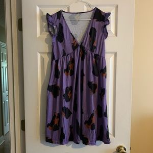 Large Purple and leopard print dress